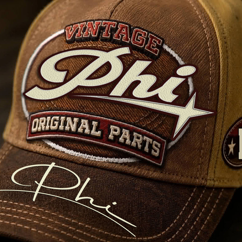 PHI TC02 HH79  Personalized Name Baseball Cap, Vintage Retro Hat, Custom Gift for Him & Her