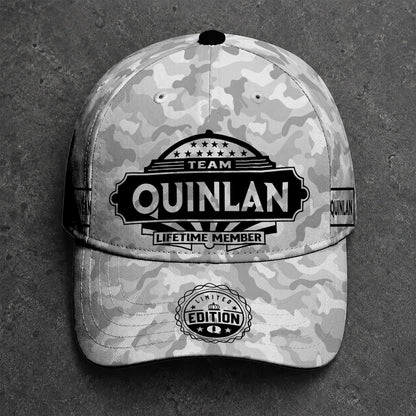 QUINLAN TC01 HH79 Team Your Name Hat, Personalized Camo Baseball Cap, Custom Family Gift, Gift for Him Her