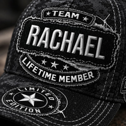 RACHAEL TC03 HH79  Personalized Black Camo Baseball Cap, Custom Name Family Hat