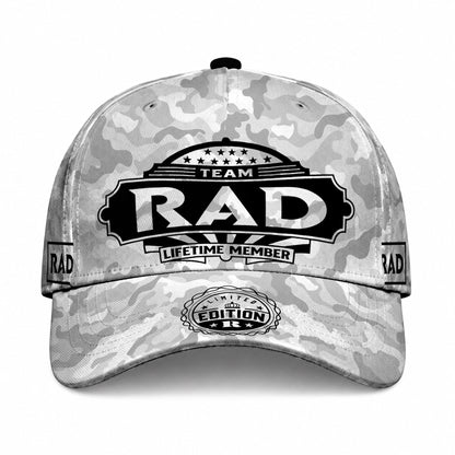RAD TC01 HH79 Team Your Name Hat, Personalized Camo Baseball Cap, Custom Family Gift, Gift for Him Her