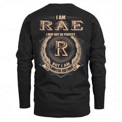 RAE 2K-101–Personalized Name Quote Apparel “I Am NAME May Not Be Perfect But I Am Limited Edition”