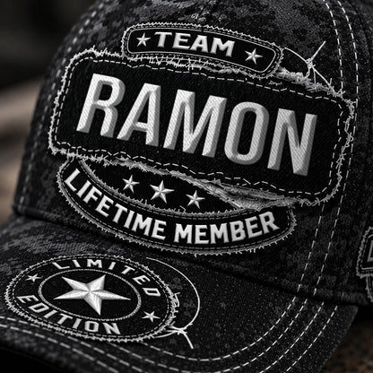 RAMON TC03 HH79  Personalized Black Camo Baseball Cap, Custom Name Family Hat