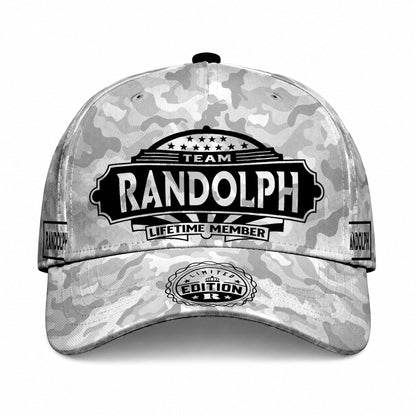 RANDOLPH TC01 HH79 Team Your Name Hat, Personalized Camo Baseball Cap, Custom Family Gift, Gift for Him Her