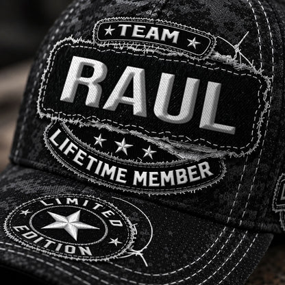 RAUL TC03 HH79  Personalized Black Camo Baseball Cap, Custom Name Family Hat