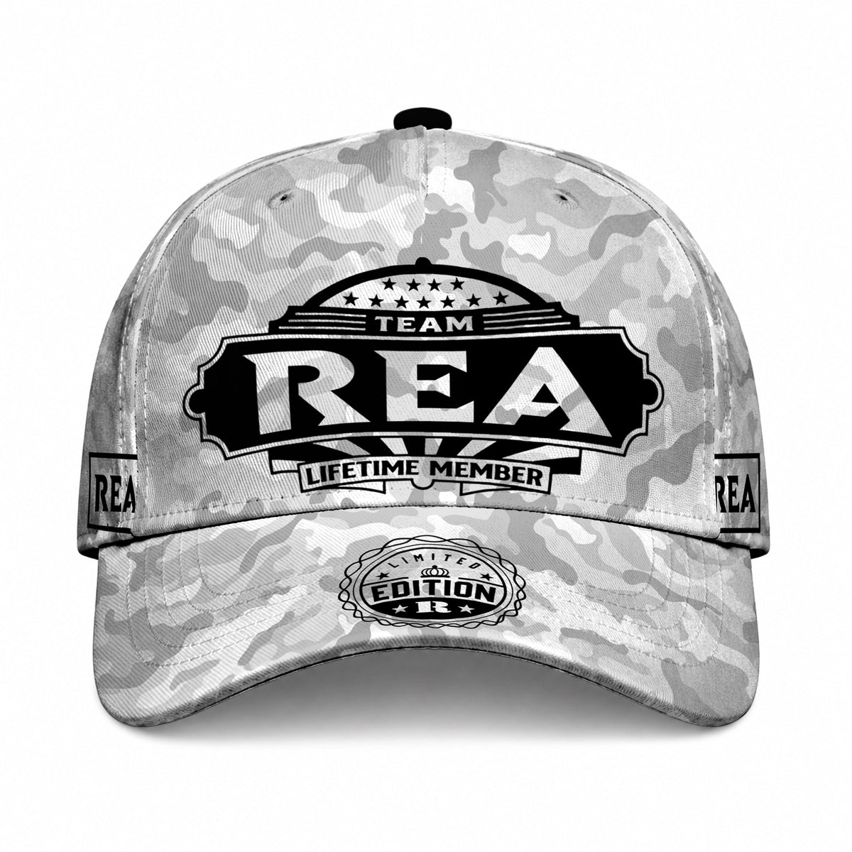 REA TC01 HH79 Team Your Name Hat, Personalized Camo Baseball Cap, Custom Family Gift, Gift for Him Her