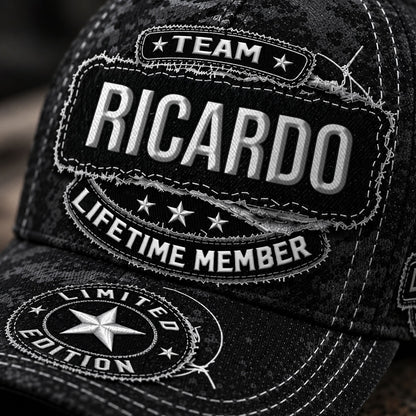 RICARDO TC03 HH79  Personalized Black Camo Baseball Cap, Custom Name Family Hat