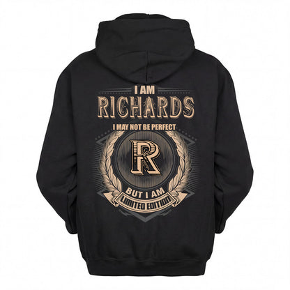 RICHARDS 2K-101–Personalized Name Quote Apparel “I Am NAME May Not Be Perfect But I Am Limited Edition”