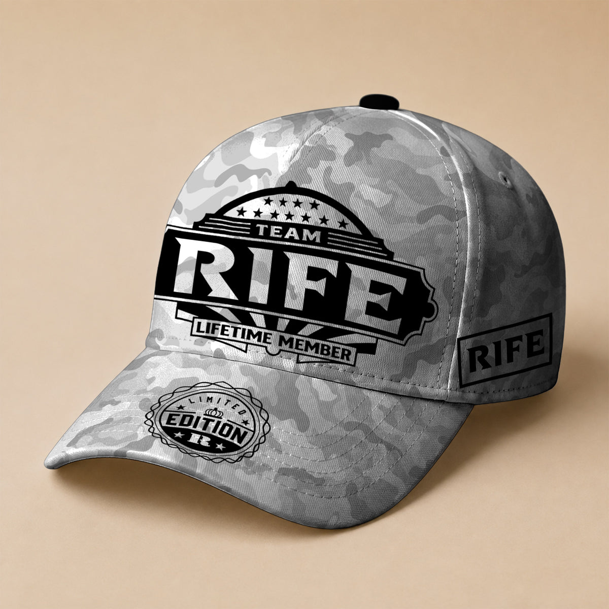 RIFE TC01 HH79 Team Your Name Hat, Personalized Camo Baseball Cap, Custom Family Gift, Gift for Him Her