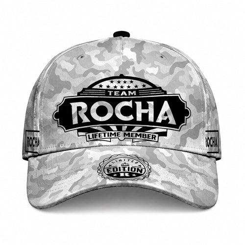 ROCHA TC01 HH79 Team Your Name Hat, Personalized Camo Baseball Cap, Custom Family Gift, Gift for Him Her