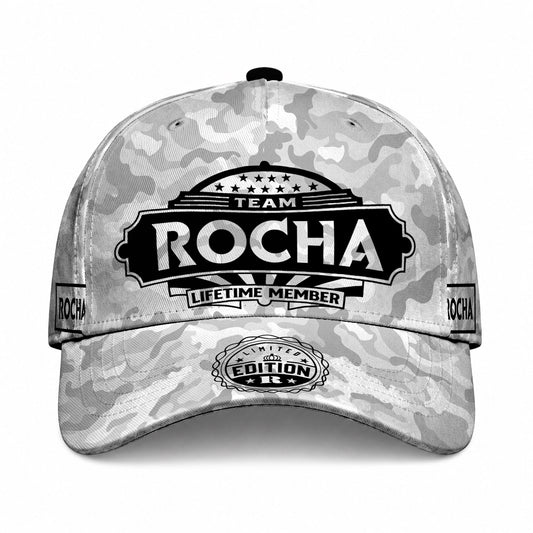 ROCHA TC01 HH79 Team Your Name Hat, Personalized Camo Baseball Cap, Custom Family Gift, Gift for Him Her