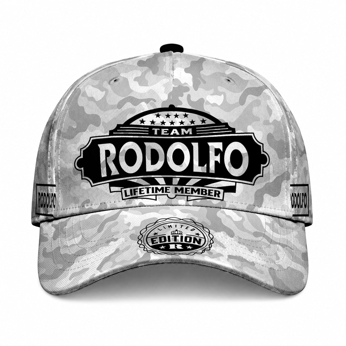 RODOLFO TC01 HH79 Team Your Name Hat, Personalized Camo Baseball Cap, Custom Family Gift, Gift for Him Her
