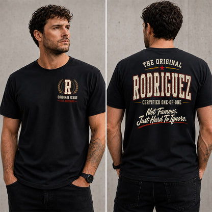 RODRIGUEZ W65-F6-168 – Personalized Original Issue Apparel “The Original NAME Certified One-of-One"