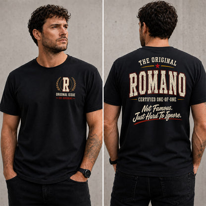 ROMANO W65-F6-168 – Personalized Original Issue Apparel “The Original NAME Certified One-of-One"