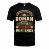 ROMAN TT898-K6-229 – Personalized Funny Camping Quote Apparel “The Adventure Begins When The WiFi Ends”