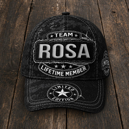 ROSA TC03 HH79  Personalized Black Camo Baseball Cap, Custom Name Family Hat