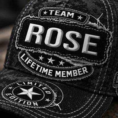ROSE TC03 HH79  Personalized Black Camo Baseball Cap, Custom Name Family Hat