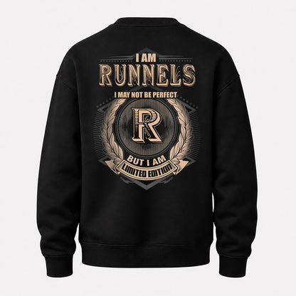 RUNNELS 2K-101–Personalized Name Quote Apparel “I Am NAME May Not Be Perfect But I Am Limited Edition”