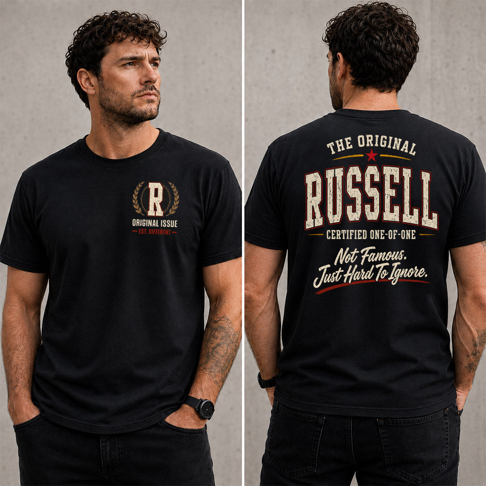 RUSSELL W65-F6-168 – Personalized Original Issue Apparel “The Original NAME Certified One-of-One"