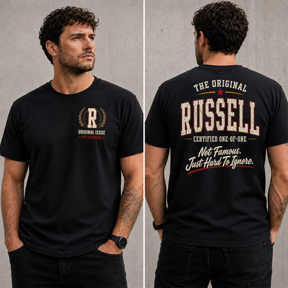 RUSSELL W65-F6-168 – Personalized Original Issue Apparel “The Original NAME Certified One-of-One"