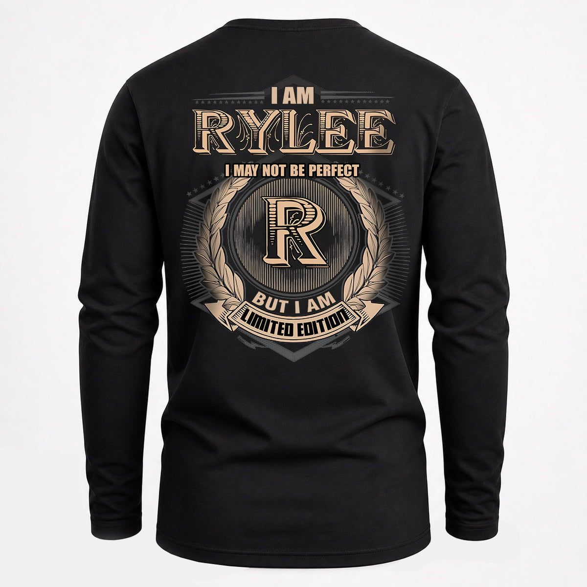 RYLEE 2K-101–Personalized Name Quote Apparel “I Am NAME May Not Be Perfect But I Am Limited Edition”