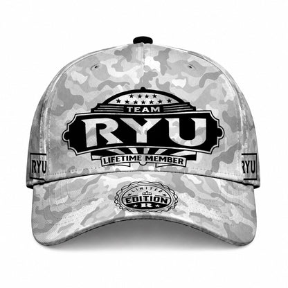 RYU TC01 HH79 Team Your Name Hat, Personalized Camo Baseball Cap, Custom Family Gift, Gift for Him Her