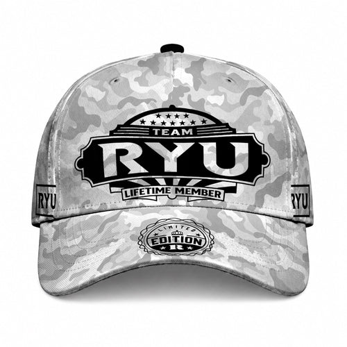 RYU TC01 HH79 Team Your Name Hat, Personalized Camo Baseball Cap, Custom Family Gift, Gift for Him Her
