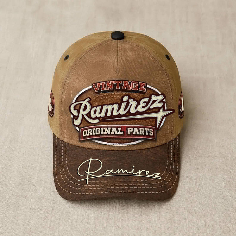 RAMIREZ TC02 HH79  Personalized Name Baseball Cap, Vintage Retro Hat, Custom Gift for Him & Her