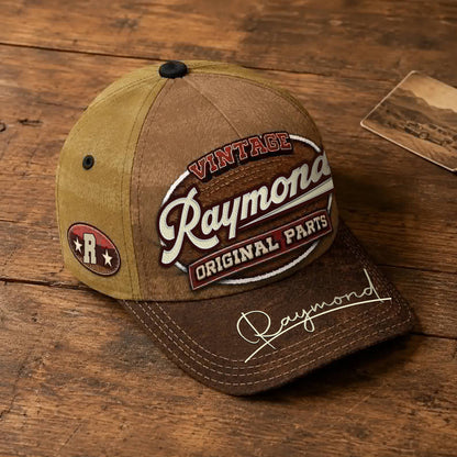 RAYMOND TC02 HH79  Personalized Name Baseball Cap, Vintage Retro Hat, Custom Gift for Him & Her