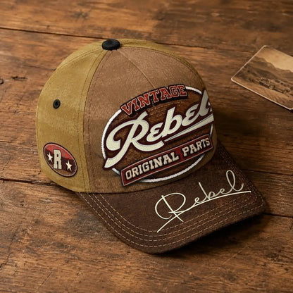 REBEL TC02 HH79  Personalized Name Baseball Cap, Vintage Retro Hat, Custom Gift for Him & Her
