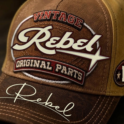 REBEL TC02 HH79  Personalized Name Baseball Cap, Vintage Retro Hat, Custom Gift for Him & Her