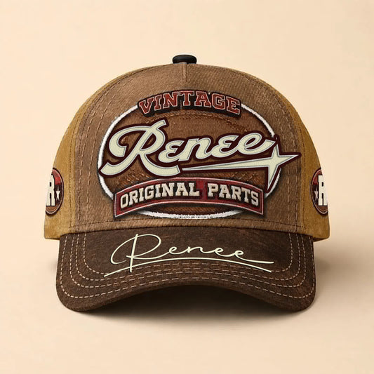 RENEE TC02 HH79  Personalized Name Baseball Cap, Vintage Retro Hat, Custom Gift for Him & Her