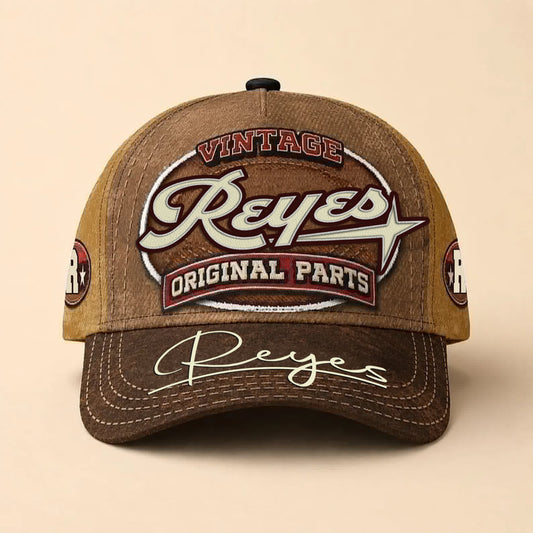 REYES TC02 HH79  Personalized Name Baseball Cap, Vintage Retro Hat, Custom Gift for Him & Her