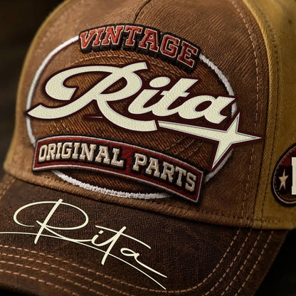 RITA TC02 HH79  Personalized Name Baseball Cap, Vintage Retro Hat, Custom Gift for Him & Her
