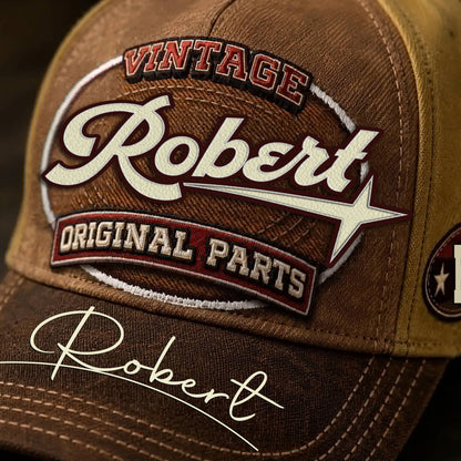 ROBERT TC02 HH79  Personalized Name Baseball Cap, Vintage Retro Hat, Custom Gift for Him & Her