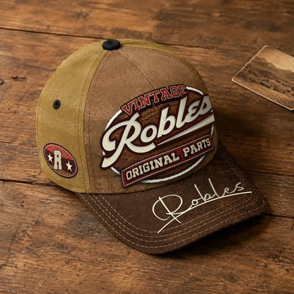 ROBLES TC02 HH79  Personalized Name Baseball Cap, Vintage Retro Hat, Custom Gift for Him & Her