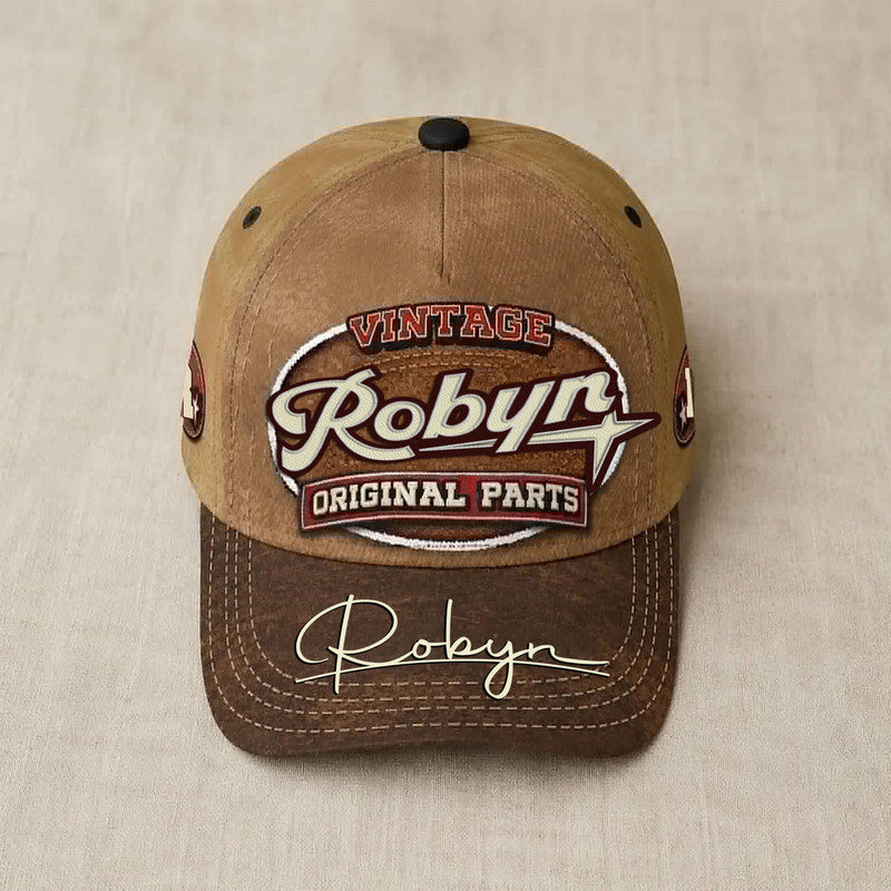 ROBYN TC02 HH79  Personalized Name Baseball Cap, Vintage Retro Hat, Custom Gift for Him & Her