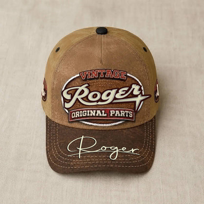 ROGER TC02 HH79  Personalized Name Baseball Cap, Vintage Retro Hat, Custom Gift for Him & Her