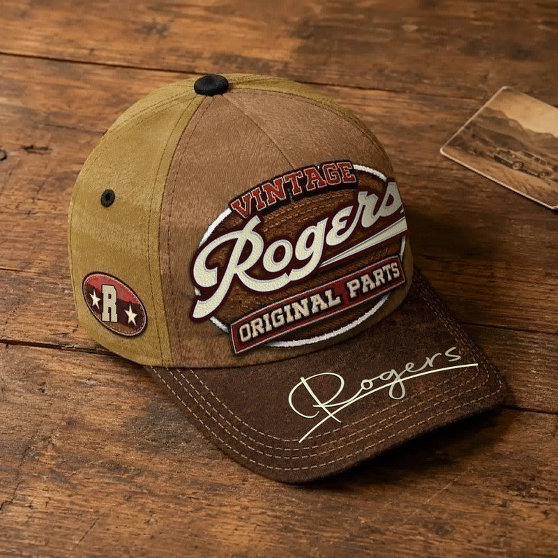 ROGERS TC02 HH79  Personalized Name Baseball Cap, Vintage Retro Hat, Custom Gift for Him & Her