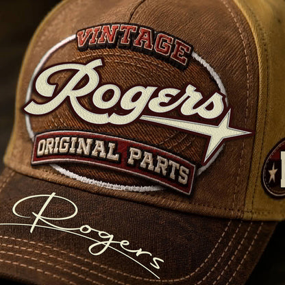 ROGERS TC02 HH79  Personalized Name Baseball Cap, Vintage Retro Hat, Custom Gift for Him & Her