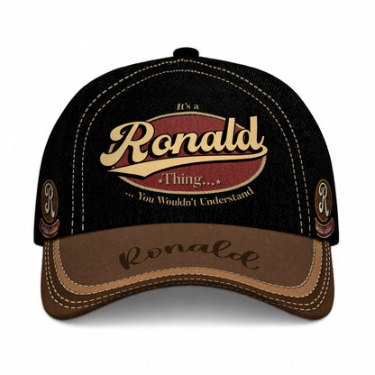 RONALD  TC06 HH79 Personalized Distressed Baseball Cap, Custom Retro Trucker Hat, Statement Dad Cap