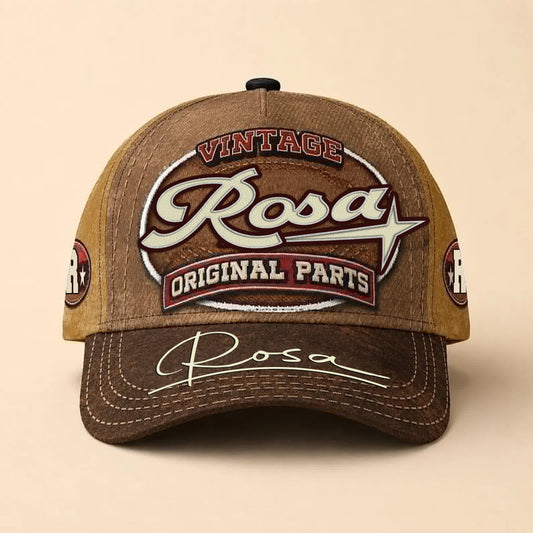 ROSA TC02 HH79  Personalized Name Baseball Cap, Vintage Retro Hat, Custom Gift for Him & Her