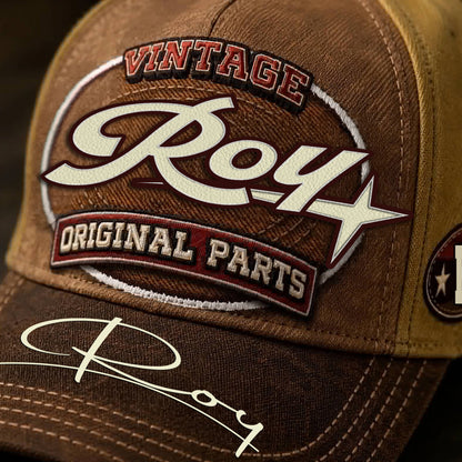 ROY TC02 HH79  Personalized Name Baseball Cap, Vintage Retro Hat, Custom Gift for Him & Her