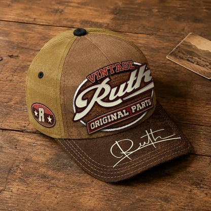 RUTH TC02 HH79  Personalized Name Baseball Cap, Vintage Retro Hat, Custom Gift for Him & Her
