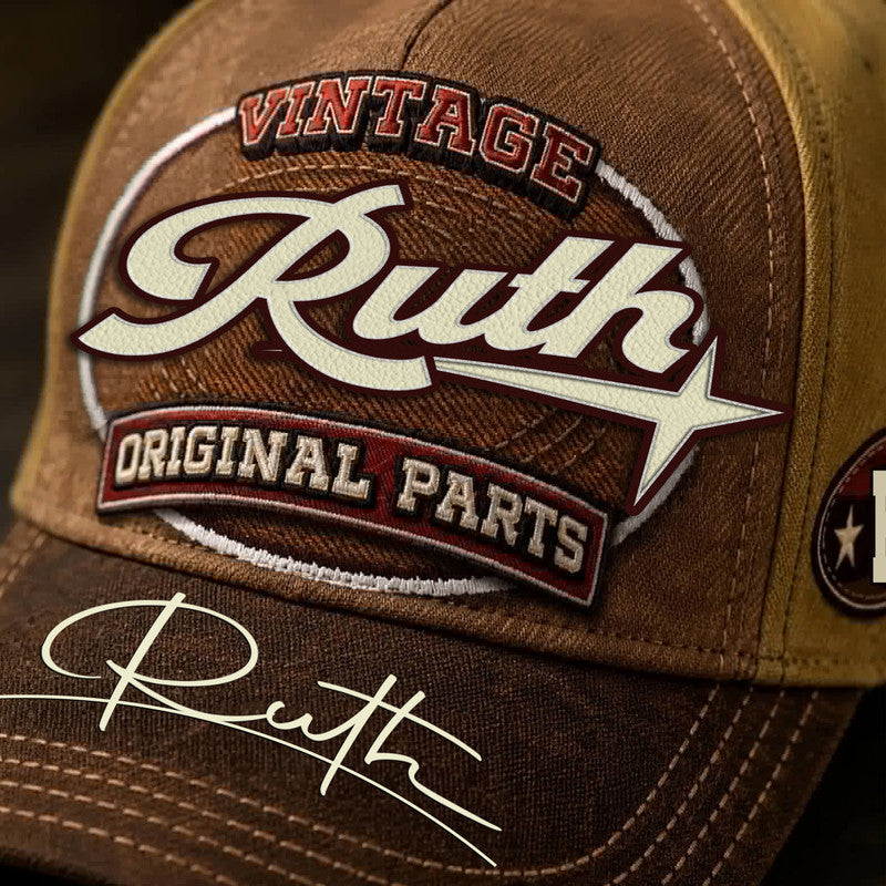 RUTH TC02 HH79  Personalized Name Baseball Cap, Vintage Retro Hat, Custom Gift for Him & Her
