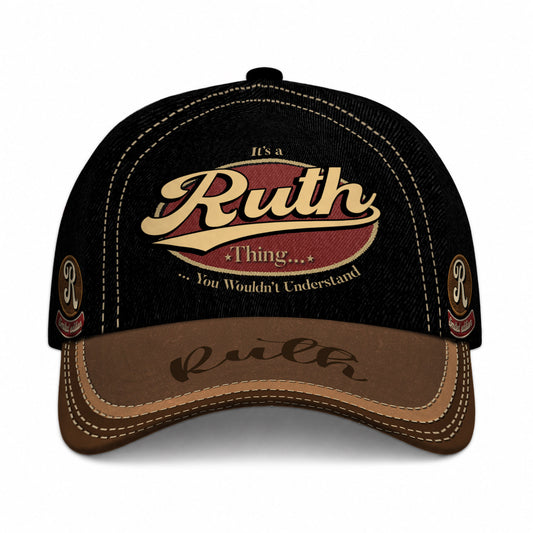 RUTH  TC06 HH79 Personalized Distressed Baseball Cap, Custom Retro Trucker Hat, Statement Dad Cap