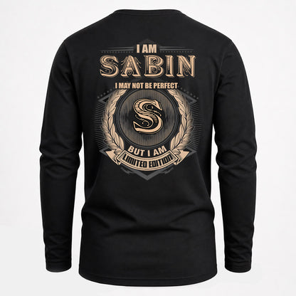 SABIN 2K-101–Personalized Name Quote Apparel “I Am NAME May Not Be Perfect But I Am Limited Edition”