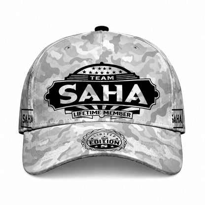 SAHA TC01 HH79 Team Your Name Hat, Personalized Camo Baseball Cap, Custom Family Gift, Gift for Him Her