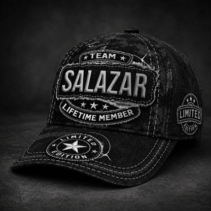 SALAZAR TC03 HH79  Personalized Black Camo Baseball Cap, Custom Name Family Hat