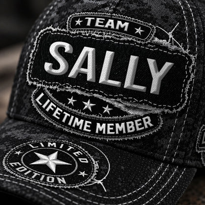 SALLY TC03 HH79  Personalized Black Camo Baseball Cap, Custom Name Family Hat