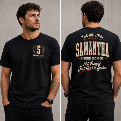 SAMANTHA W65-F6-168 – Personalized Original Issue Apparel “The Original NAME Certified One-of-One"